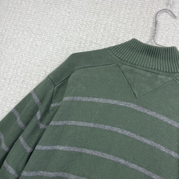 Tommy Hilfiger Men's Full Zip Sweater Jacket Size XL Forest Green Striped Casual - Picture 14 of 14